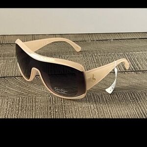 Jessica Simpson Sunglasses Oversized Shields Nude